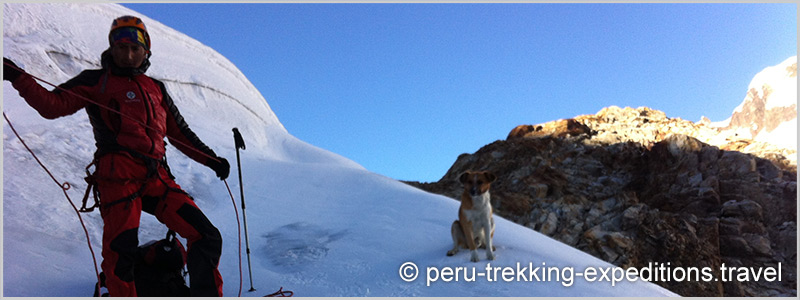 Peru: Climbing Nevado Maparaju (5325 m), in the valley of Quilcayhuanca