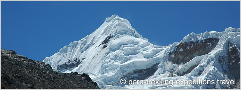 Peru: Expedition Nevado Tocllaraju (6034 m), north west ridge normal route or direct west face 60° - 75° degrees