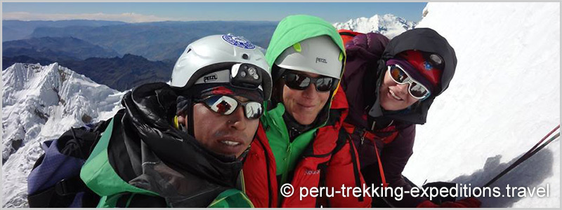 Peru: Expeditions Nevados Alpamayo (5947 m), Artesonraju (6025 m) and Huascaran (6768 m)